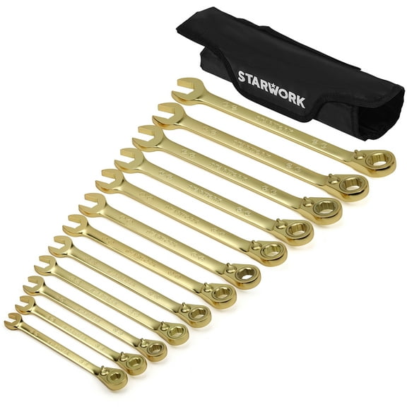 STARWORK TRUE MECHANIC 12Pc. 2-IN-1, 120T Reversible Ratcheting Combination Wrench