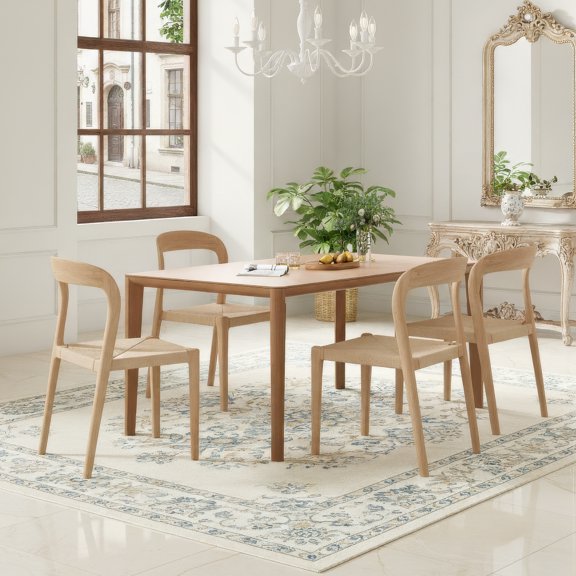 STARY Ash Wood Stackable Dining Chair Mid Century Modern Wooden for Your Room House, Fully Assembled