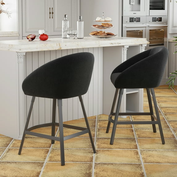 STARY Bar Stools Set of 2,Upholstered Bar Stool with Back, 27 inch Height Counter Height Barstools for Home Kitchen Island