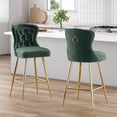 thumbnail image 1 of STARY Bar Stools Set of 2, Velvet Counter Height Stools with Metal Legs for Kitchen, Dining Rooms, Pubs (Green, 26"), 1 of 8
