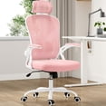 thumbnail image 1 of STARY Ergonomic Mesh Office Chair with Headrest, Tall Reclining Computer Chair with Adjustable Lumbar Support and Adjustable Arms for Home Office, White & Pink, 1 of 7