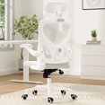 thumbnail image 1 of STARY Ergonomic Office Chair, Computer Chair with Adjustable Lumbar Support, Flip-up Arms and Headrest, Breathable Mesh Desk Chair for Home Office, White & White, 1 of 7