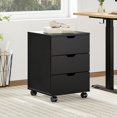 thumbnail image 1 of STARY Mobile File Cabinet for Home Office, 3-Drawer Wooden File Cabinet, Perfect for Under Desk Storage, Black, Non-Assembled, 1 of 9