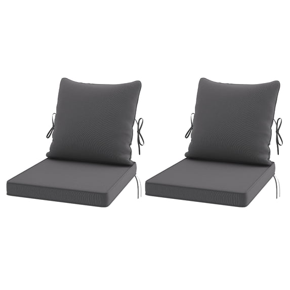 STARY Outdoor Deep Seat Cushions for Patio Furniture, 20"x20" Replacement Sectional Cushions for Outdoor Sofa, Armchair, 4 Pieces, Grey