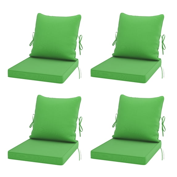 STARY Outdoor Deep Seat Cushions for Patio Furniture, 20"x20" Replacement Sectional Cushions for Outdoor Sofa, Armchair, 8 Pieces, Green