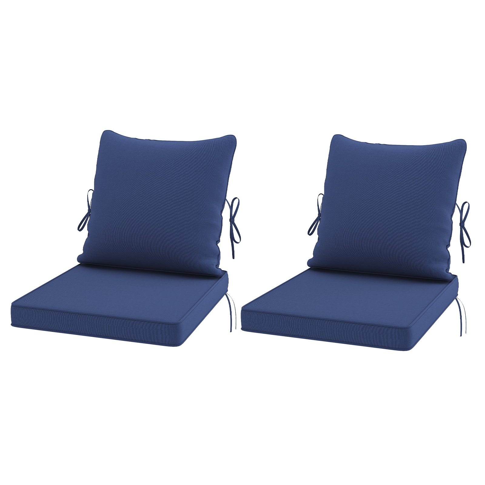 STARY Outdoor Deep Seat Cushions for Patio Furniture, 24"x24" Replacement Sectional Cushions for Outdoor Sofa, Armchair, 4 Pieces, Blue