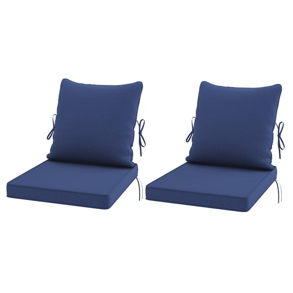 STARY Outdoor Deep Seat Cushions for Patio Furniture, 24"x24" Replacement Sectional Cushions for Outdoor Sofa, Armchair, 4 Pieces, Blue