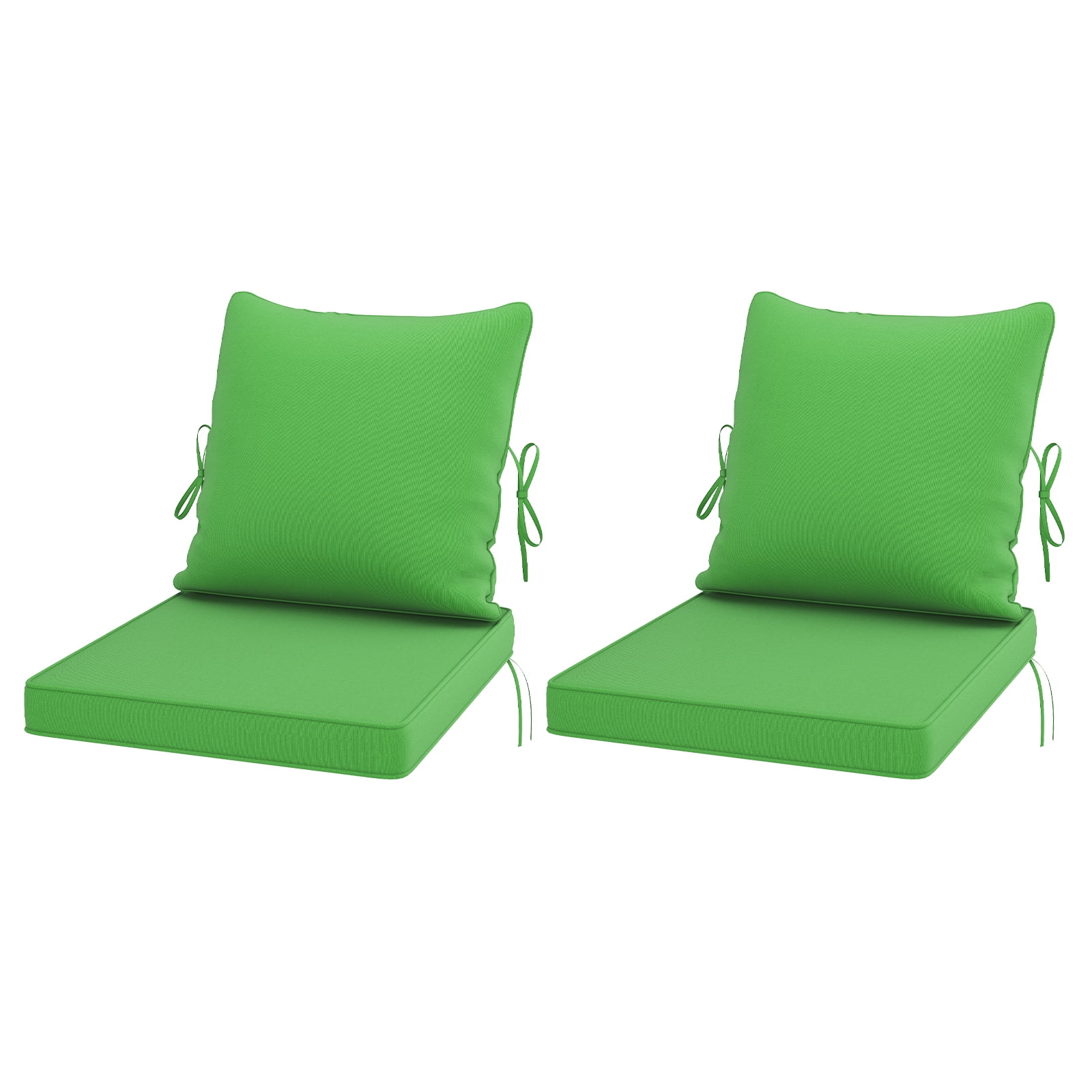 STARY Outdoor Deep Seat Cushions for Patio Furniture, 24"x24" Replacement Sectional Cushions for Outdoor Sofa, Armchair, 4 Pieces, Green
