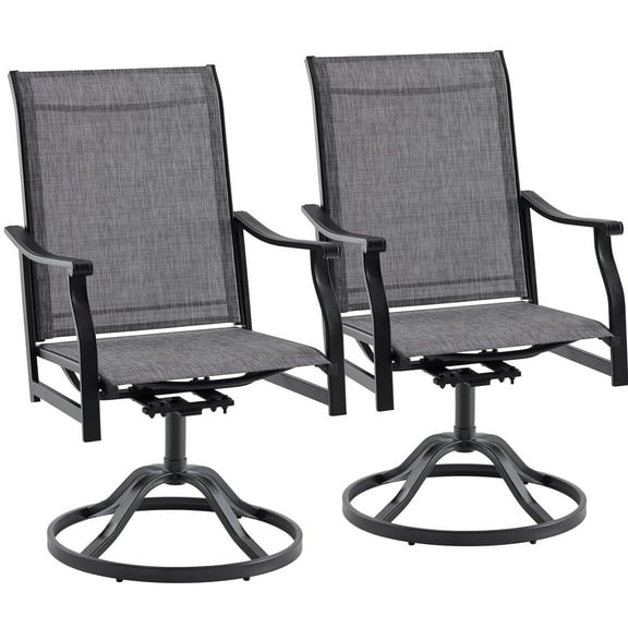 STARY Outdoor Dining Chairs Set of 2, 360°Swivel Patio Dining Chair with Textilene Fabric, Outdoor Metal Armchair All Weather Resistant, Ergonomic Comfort, Perfect for Patio, Backyard, Balcony