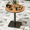 thumbnail image 1 of STARY Outdoor Side Table, Outdoor Dining Table of Patio Furniture Set, Plastic Wood-like Top Outdoor Bistro Table for Lawn, Deck, Backyard, Poolside, 1 of 8