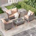 thumbnail image 1 of STARY Outdoor Wicker conversation sets, 4 Pieces Patio Furniture Sofa Set with Coffee Table, All Weather for Garden, Backyard, Balcony, 1 of 7