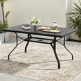 thumbnail image 1 of STARY Patio Dining Table 60"x35", Rectangle Outdoor Dining Table with 1.57" Umbrella Hole for Patio Graden Backyard and Poolside, 1 of 8