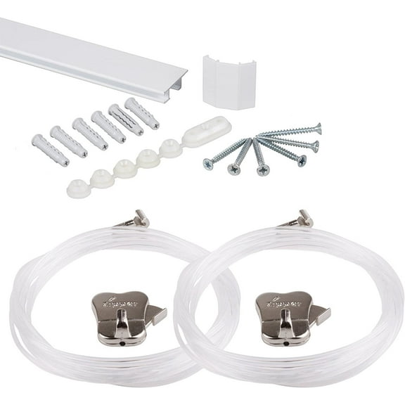 STAS Art Hanging System cliprail max White 150 cm - Complete kit, incl. 2 Cords 150cm with 2 Hooks