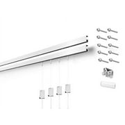 STAS Minirail Picture Hanging System Set - Covers 29.53 ft of Wall Space - Smallest Picture Rail & Art Hanging Gallery Kit for Art Display White Rails, Includes 12 Hooks & Cords