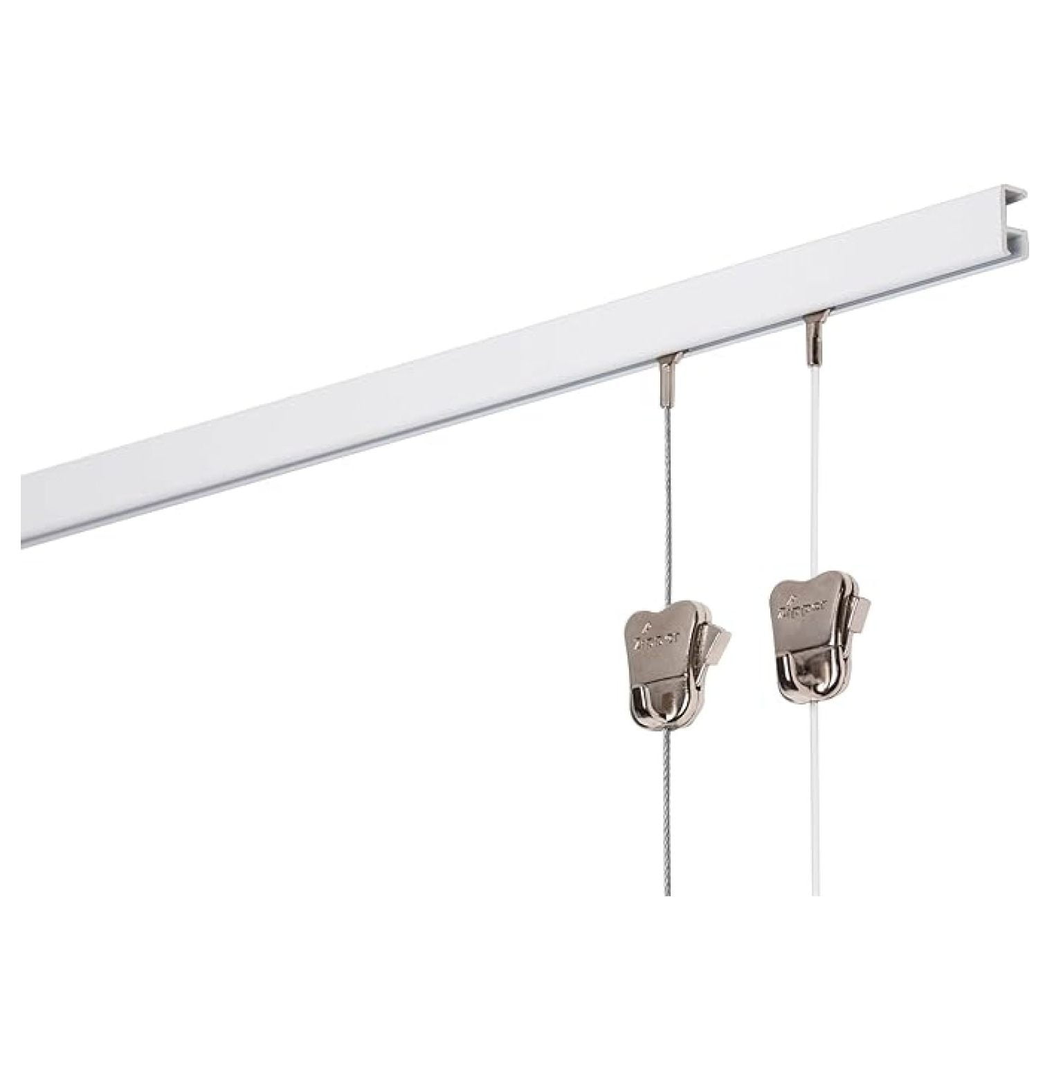 STAS Picture Hanging System minirail White 150 cm - Complete kit, incl. 2 Cords 150cm with