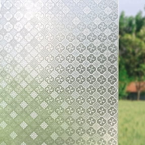 STATINT Decorative Window Privacy Film 17.5 in x 78.7 in Ornate Floral, Heat Blocking Static Cling Window Film for Home