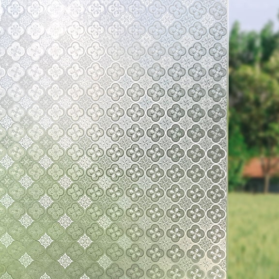 STATINT Decorative Window Privacy Film 17.5 in x 78.7 in Ornate Floral, Heat Blocking Static Cling Window Film for Home