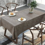 STATINT Vinyl Tablecloth Rectangle, Wipeable Waterproof Tablecloth for Indoor and Outdoor Use, Brown, 55 in. x 78 in.