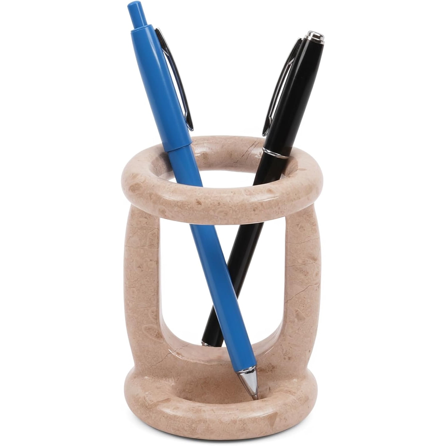 Radicaln Marble Stationary Holder 4 inches Verona Handmade Marker Organizer & Makeup Brush Holder For Desk Decor, Ideal Pencil Holder & Pen Holder For Desk