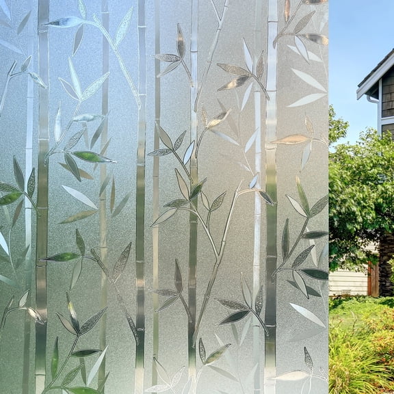 STATINT Bamboo Decorative Window Film 23.6 in x 78.7 in, Home Window Tint Film Sun Blocking