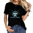 thumbnail image 1 of STATUE OF LIBERTY American Retro Womens Short Sleeve T Shirts Black, 1 of 5