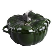 STAUB Cast Iron 3.5-qt Pumpkin Cocotte with Stainless Steel Knob - Basil