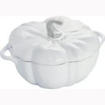 thumbnail image 1 of STAUB Cast Iron 3.5-qt Pumpkin Cocotte with Stainless Steel Knob - White, 1 of 8