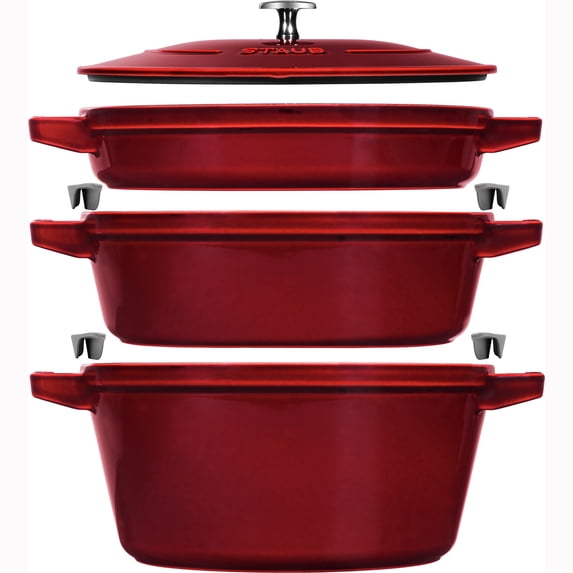 Staub 4 Piece Grenadine Stackable Cast Iron Cookware Set