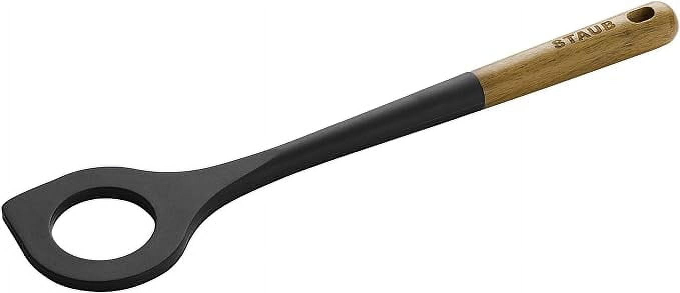 Matte Black Silicone and Acacia Wood Risotto Spoon