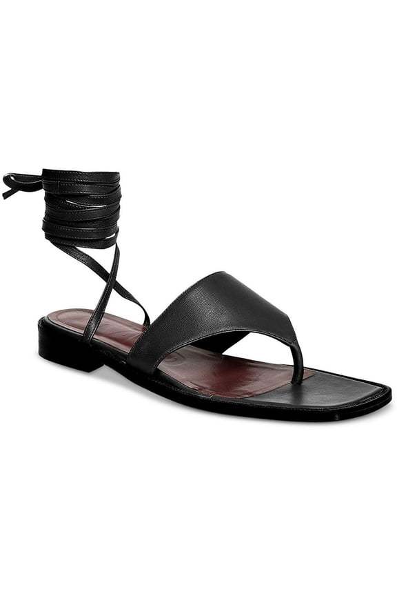 Womens Alexandre Lace Up Sandal Leather Flat Thong Sandals
