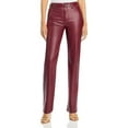 thumbnail image 1 of STAUD Womens Chisel Faux Leather High Rise Straight Leg Pants, 1 of 2