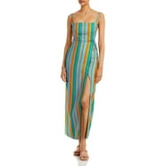 RJC Women's Muumuu Dress - Yellow Plumeria Print, Red Color, Handmade In Hawaii, Tea Length House Dress
