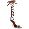thumbnail image 1 of STAUD Womens Nicola Gladiator Leather Strappy Gladiator Sandals, 1 of 5