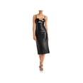 thumbnail image 1 of STAUD Womens Sketching Faux Leather Empire Midi Dress, 1 of 2