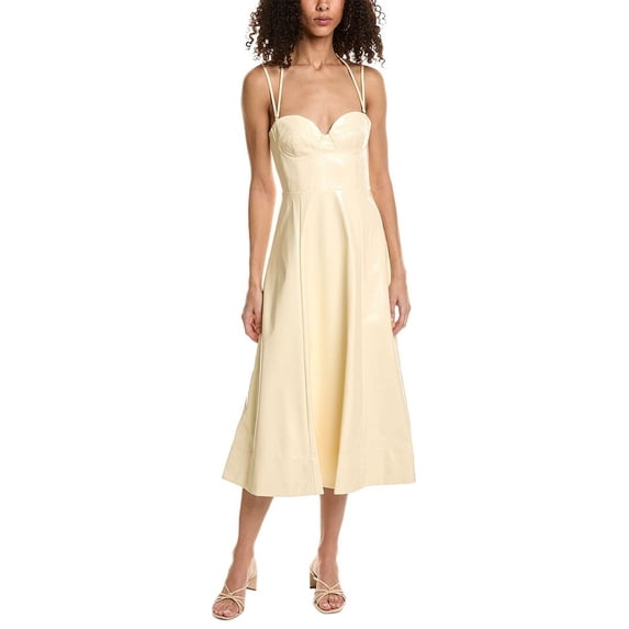 STAUD womens Abstract Dress, 6, White
