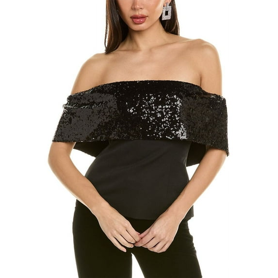 STAUD womens Giselle Top, 0, Black