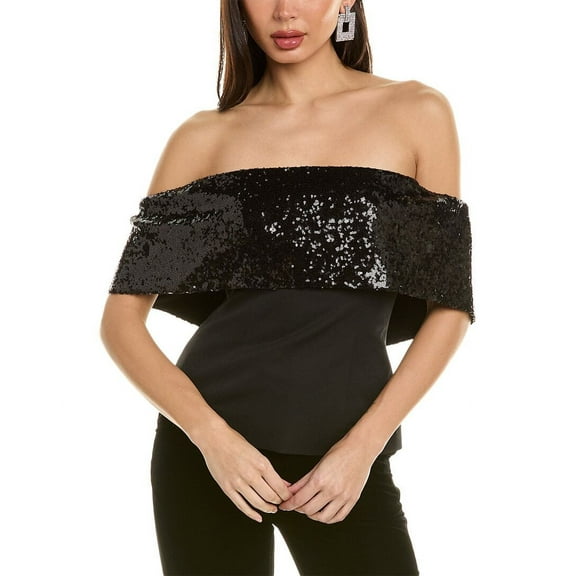 STAUD womens Giselle Top, 0, Black