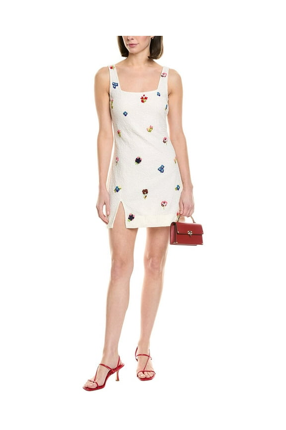 womens Sable Mini Dress, XL, White