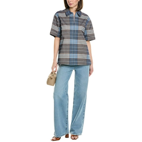 STAUD womens Thelma Top, xs, Blue