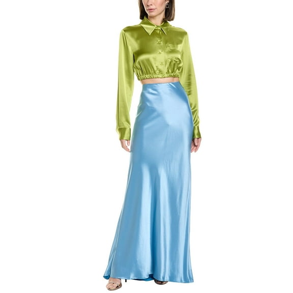 STAUD womens Voyage Skirt, 0, Blue