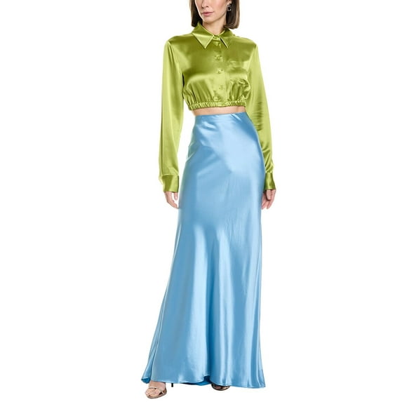 STAUD womens Voyage Skirt, 10, Blue