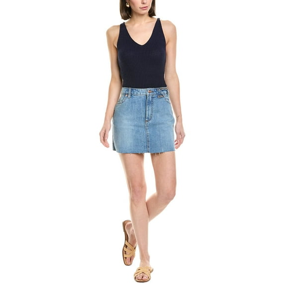 STAUD womens x Wrangler The Mini Skirt, 29, Blue