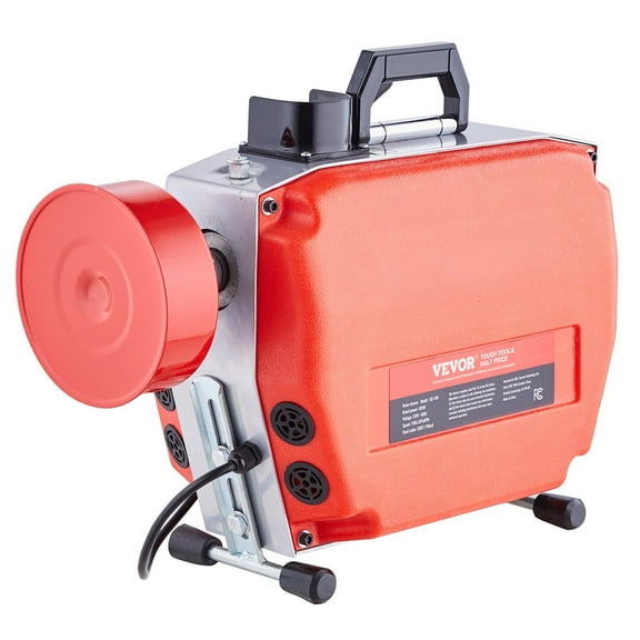 STAWAY 120FT Sewer Snake Auger - 420W Drain Cleaner Machine for Toilets, Sinks & Floor Drains - Durable 65Mn Steel Cables, Manual Feed for Effective Clog Removal