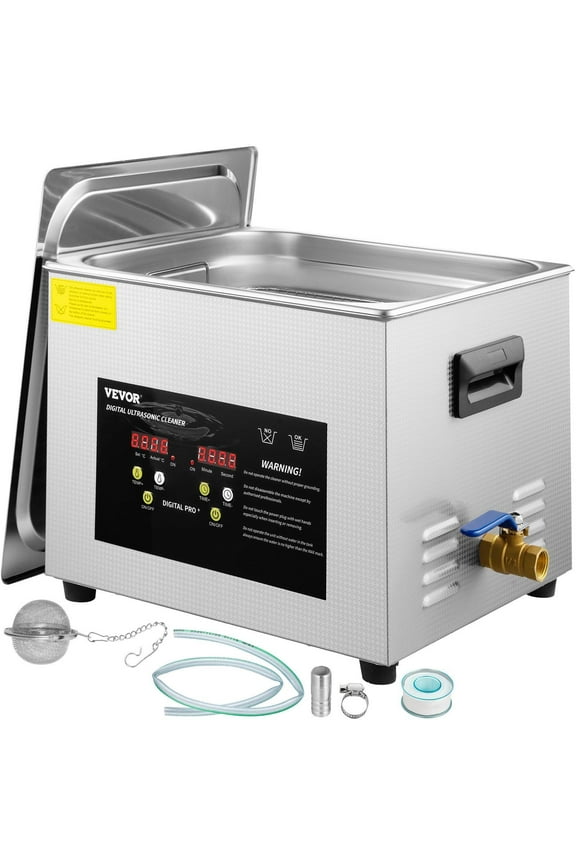 15L Ultrasonic Cleaner - 600W Digital Jewelry & Dental Instruments Cleaner with Heater, 40kHz Deep Cleaning, Adjustable Timer & Temperature, Stainless Steel Construction