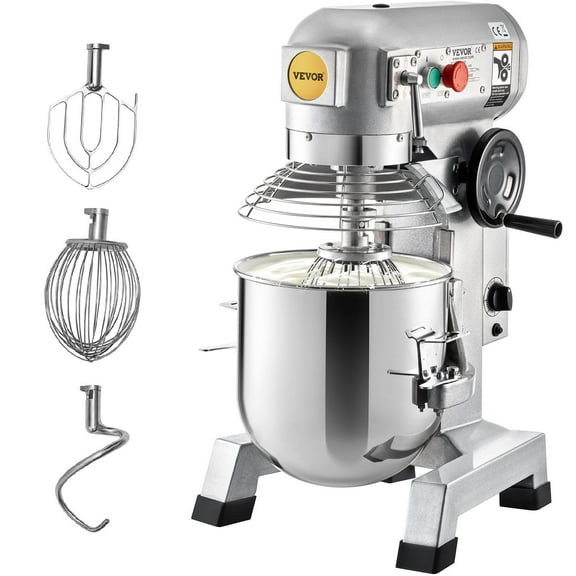 STAWAY 15Qt Heavy Duty Food Mixer - 500W Electric Stand Mixer with Timer, 3 Speeds, Stainless Steel Bowl, Includes Dough Hook & Beaters - Ideal for Bakeries & Restaurants