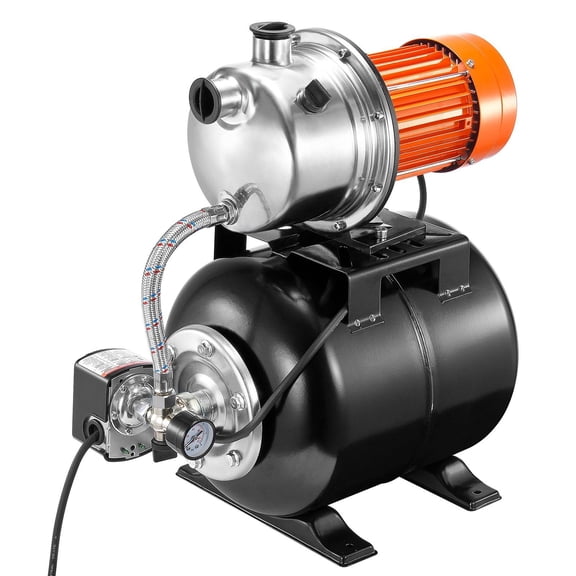 STAWAY 1HP Shallow Well Pump - 1000GPH Irrigation Booster Pump with 304 Stainless Steel, 20/40 PSI Switch, 130FT Max Head for Efficient Water Transfer and Home Supply