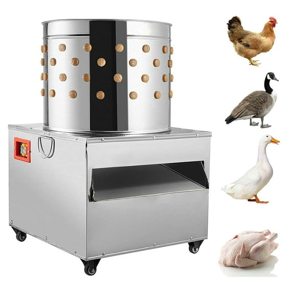 STAWAY 2200W Poultry Plucker Machine - Stainless Steel Feather Removal for Chickens, Turkeys & Ducks, 240 RPM, 23.6" Barrel, 4-6 Capacity, Mobile Design