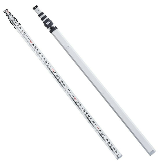 STAWAY 25-Feet Telescopic Leveling Rod - Durable Aluminum Measuring Rod with Dual-Sided Scale for Construction, Surveying & Laser Measurements - Lightweight with Carry Bag