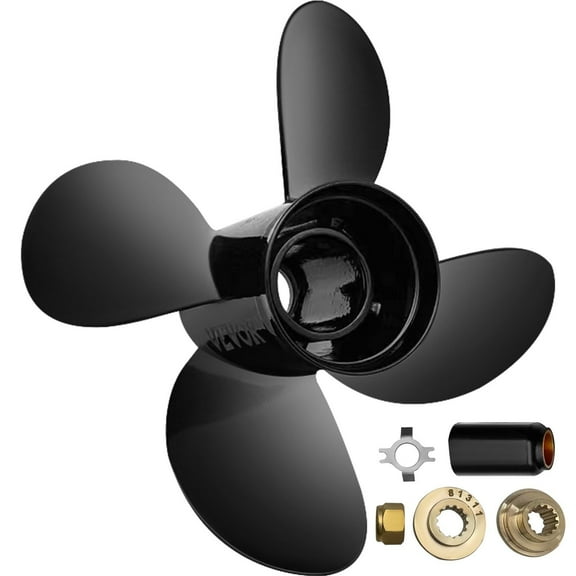 STAWAY 4-Blade Aluminum Outboard Propeller 10.3" x 13" for Mercury Mariner 25HP, 60HP, Durable & Corrosion-Resistant, OEM 48-8M8026630