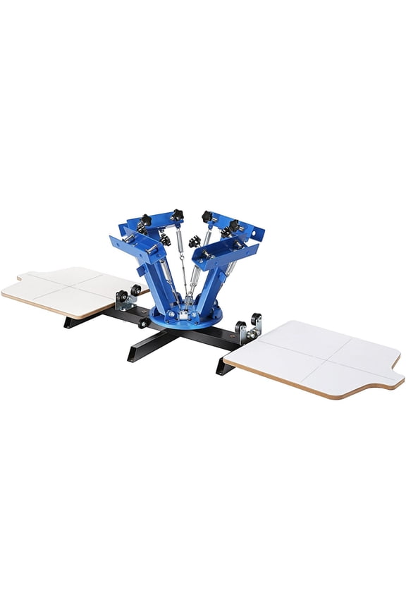 4 Color Screen Printing Machine - 360 Rotatable T-Shirt Press for DIY - Durable Cold-Rolled Steel, Dual-Layer Pallet, Ideal for Home & Commercial Use